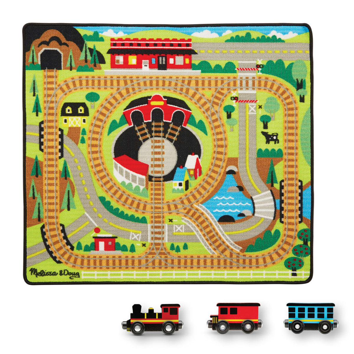 Round the Rails Train Rug F4