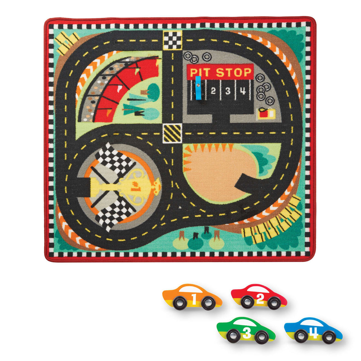 Round the Speedway Race Track Rug & Car Set V2