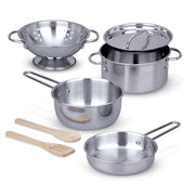 Stainless Steel Pots & Pans Play Set X9