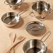 Stainless Steel Pots & Pans Play Set X9