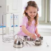 Stainless Steel Tea Set with Storage Stand A1