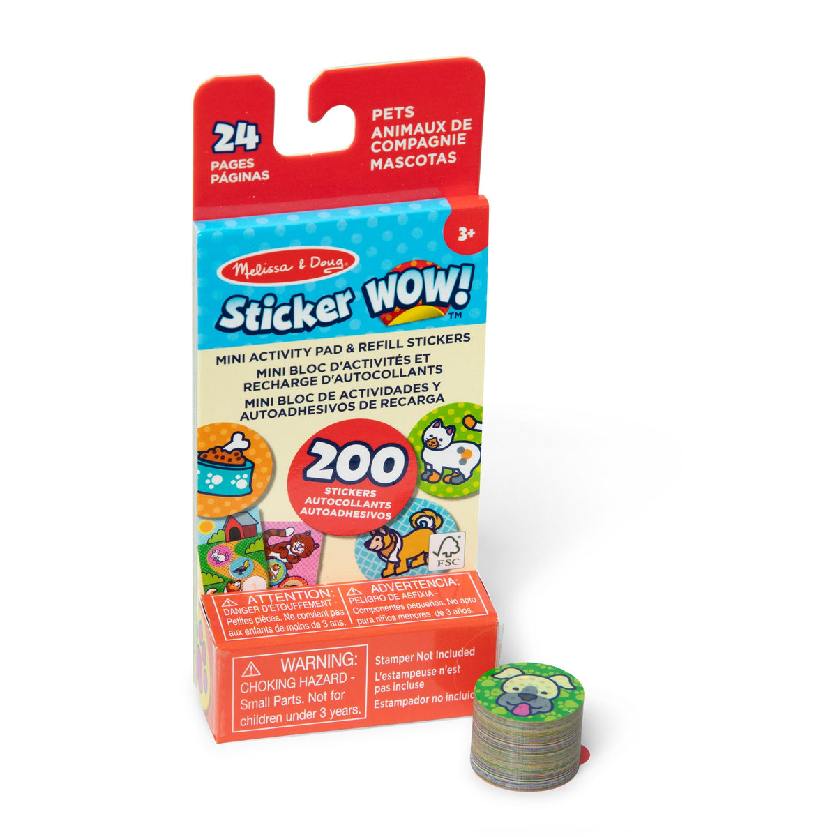 Sticker WOW!® Mini Activity Pad & Refill Stickers - Pets (200+ Stickers, Stamper Not Included) S2