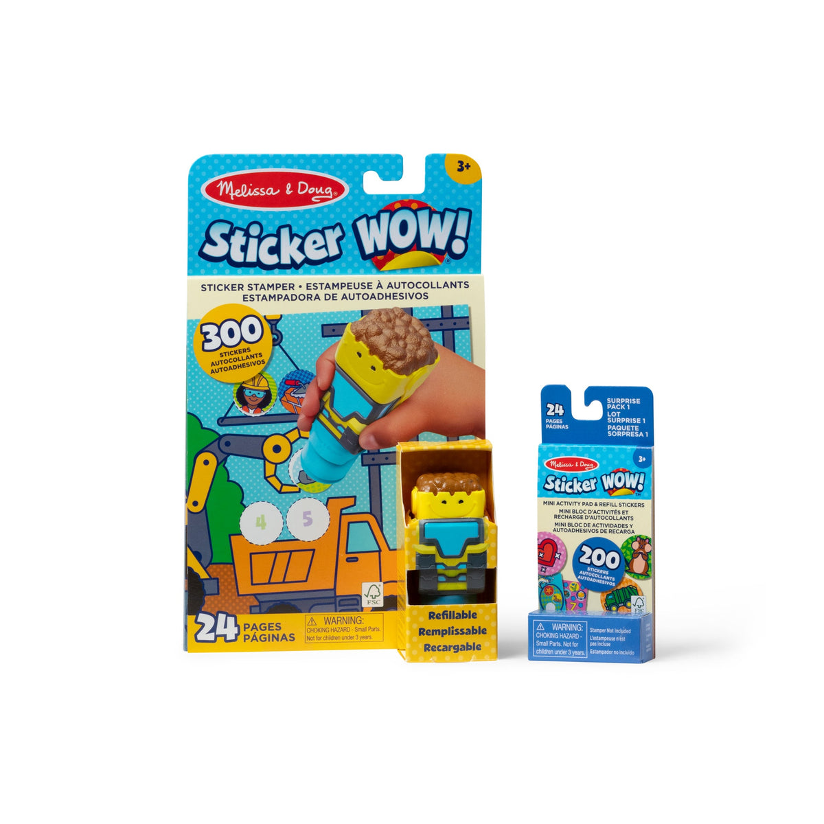 Sticker WOW!™ Bulldozer Bundle: Activity Pad & Sticker Stamper + Mini Activity Pad and 200 Refill Stickers L2