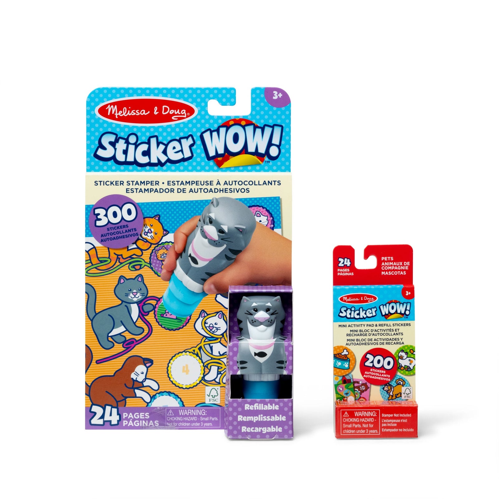 Sticker WOW!™ Cat Bundle: Activity Pad & Sticker Stamper + Mini Activity Pad and 200 Refill Stickers E2