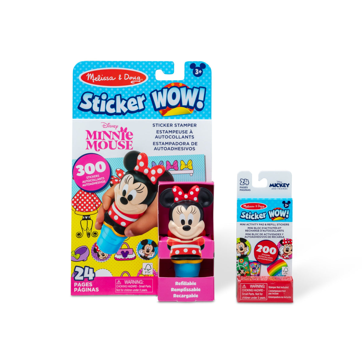Sticker WOW!™ Disney Minnie Mouse Bundle: Activity Pad & Sticker Stamper + Mini Activity Pad and 200 Refill Stickers L5