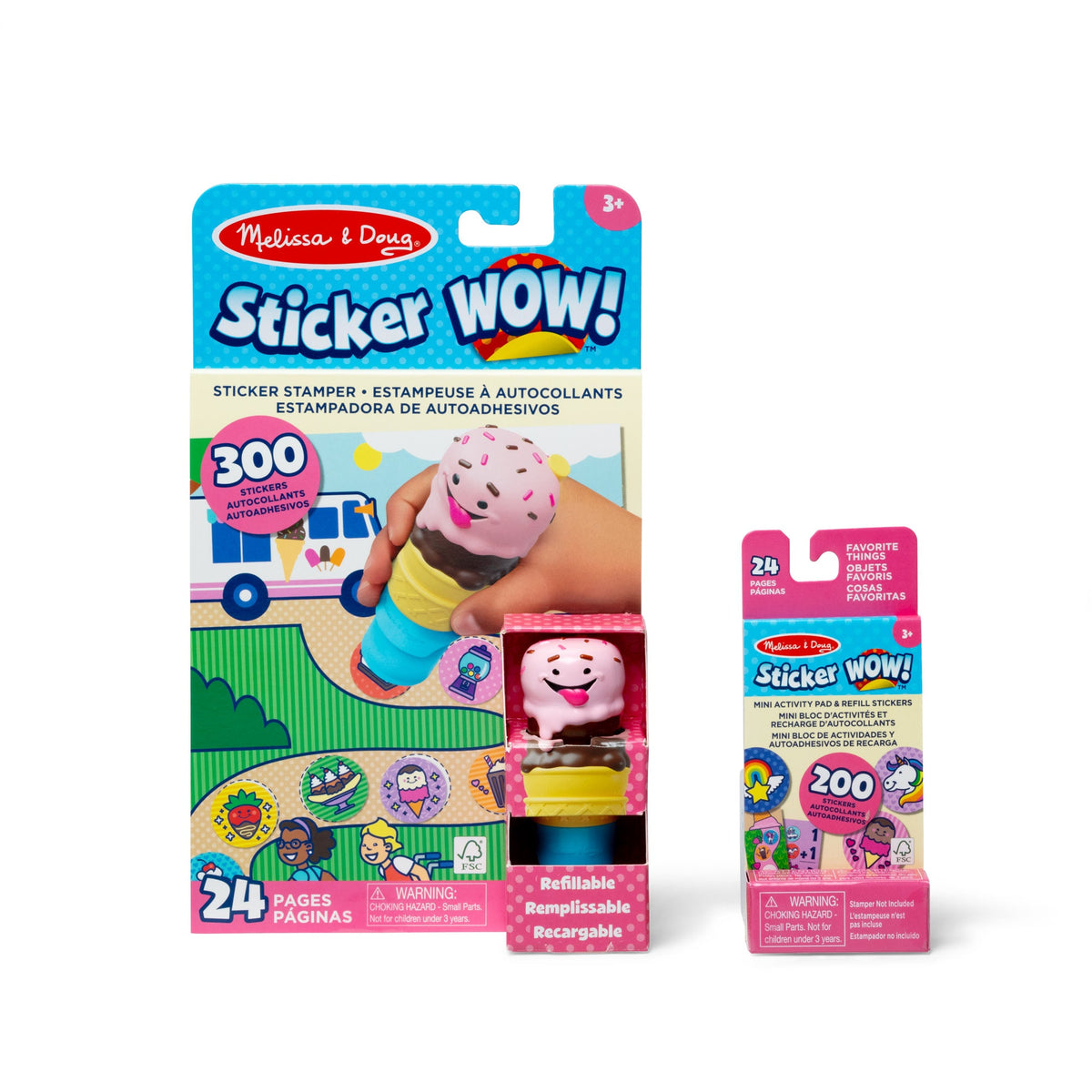 Sticker WOW!™ Ice Cream Bundle: Activity Pad & Sticker Stamper + Mini Activity Pad and 200 Refill Stickers M1