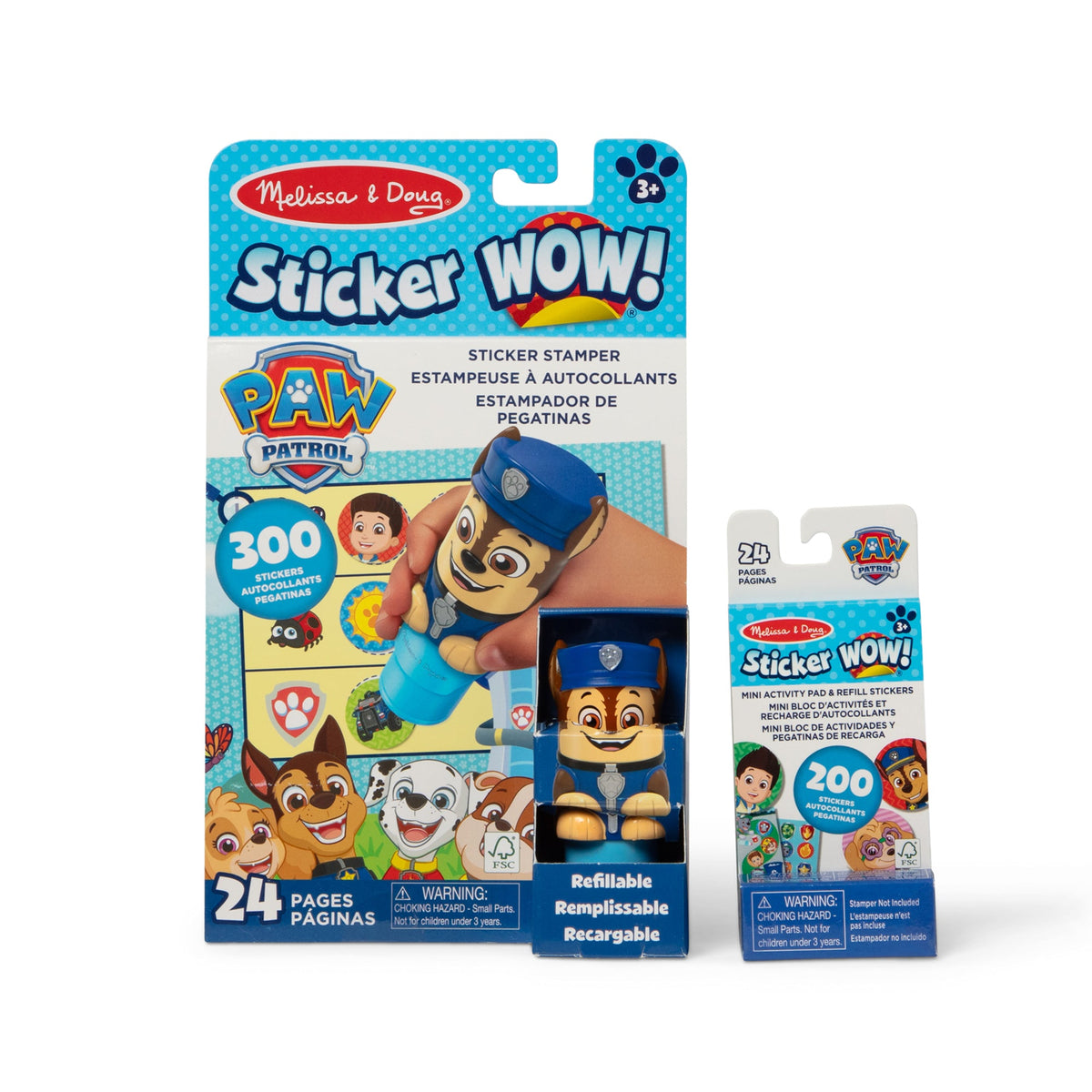 Sticker WOW!™ PAW Patrol Chase Bundle: Activity Pad & Sticker Stamper + Mini Activity Pad and 200 Refill Stickers H5