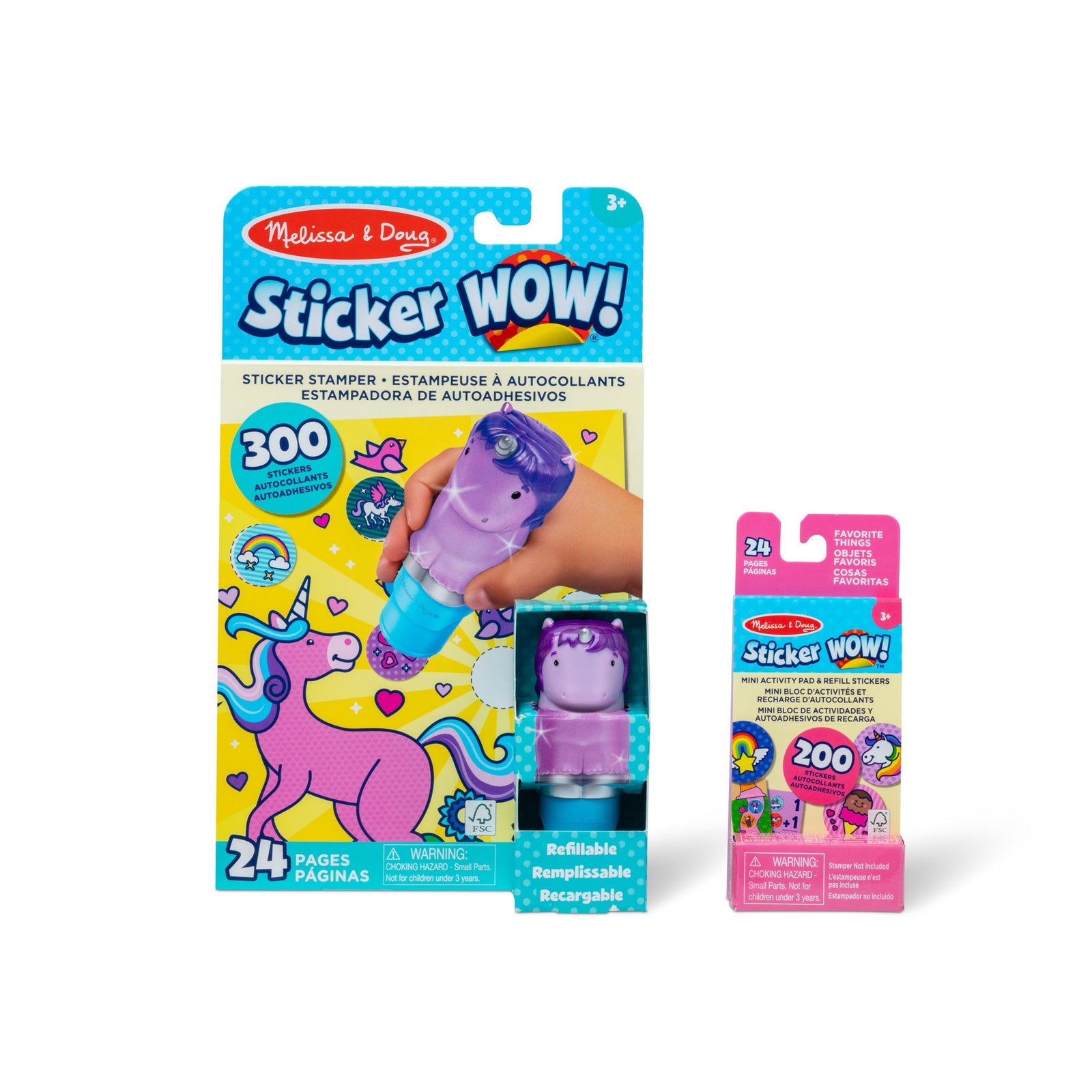 Sticker WOW!™ Purple Unicorn Bundle: Activity Pad & Sticker Stamper + Mini Activity Pad and 200 Refill Stickers U7