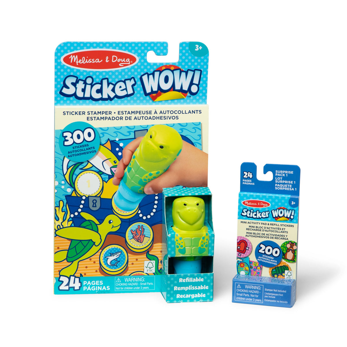 Sticker WOW!™ Sea Turtle Bundle: Activity Pad & Sticker Stamper + Mini Activity Pad and 200 Refill Stickers S3