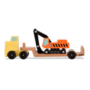 Trailer & Excavator Wooden Vehicles Play Set J1