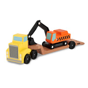Trailer & Excavator Wooden Vehicles Play Set J1
