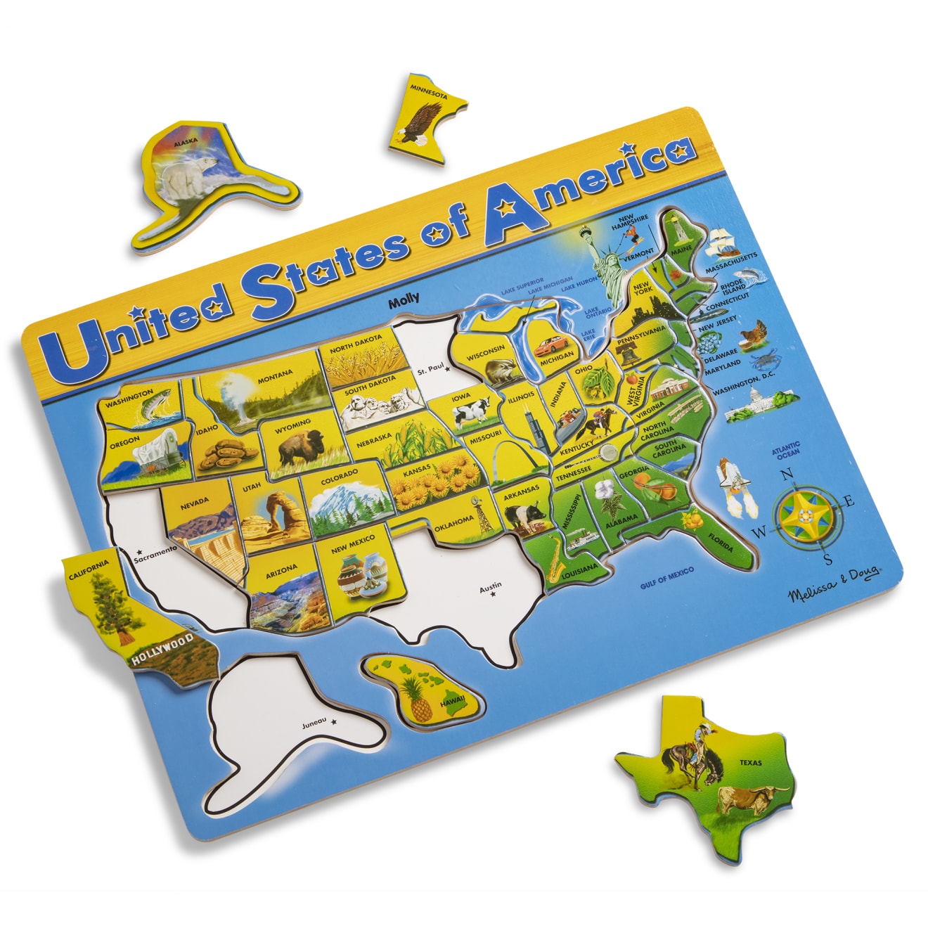U.S.A. Map Wooden Puzzle I0