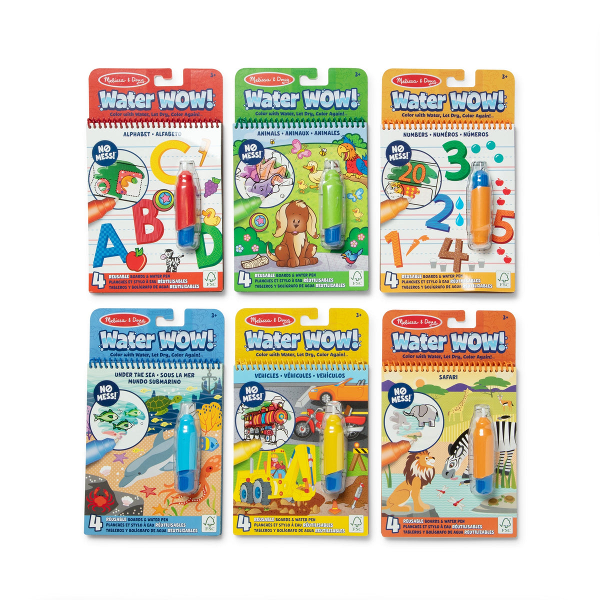 Water WOW! 6-Pack – Animals, Vehicles, Alphabet, Numbers, Safari, Under the Sea F9
