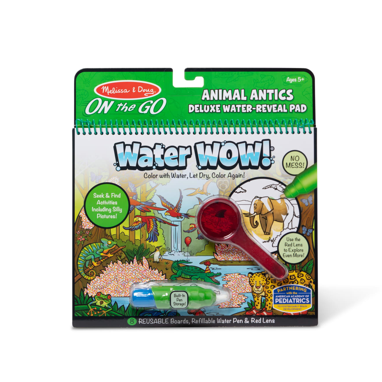 Water Wow! Animal Antics Deluxe Water-Reveal Pad - On the Go Travel Activity X9