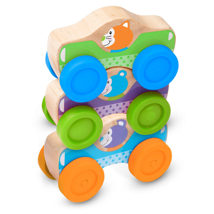 Wooden Animal Stacking Cars N4