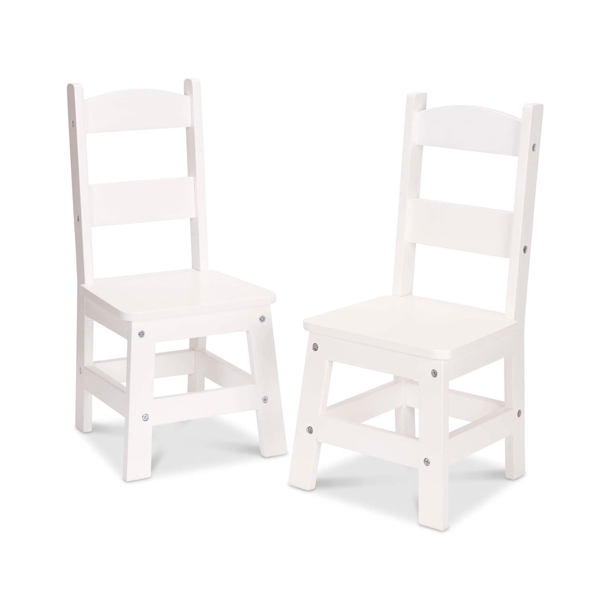 Wooden Chair Pair  - White B8