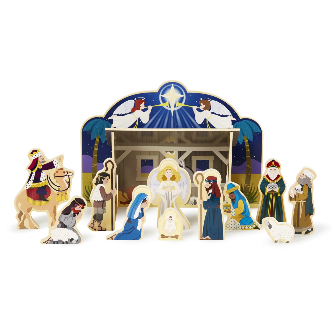 Wooden Christmas Nativity Set V2