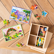Wooden Jigsaw Puzzles in a Box - Dinosaurs C9
