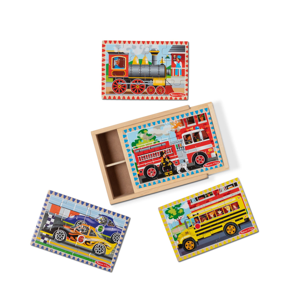 Wooden Jigsaw Puzzles in a Box - Vehicles V6