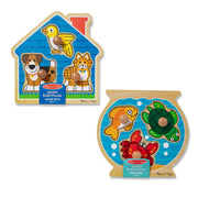 Wooden Jumbo Peg Puzzle 2-Pack: Fish Bowl, House Pets G4