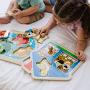 Wooden Jumbo Peg Puzzle 2-Pack: Fish Bowl, House Pets G4