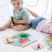 Wooden Jumbo Peg Puzzle 2-Pack: Fish Bowl, House Pets G4
