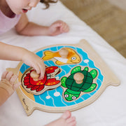 Wooden Jumbo Peg Puzzle 2-Pack: Fish Bowl, House Pets G4