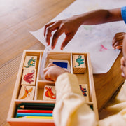 Wooden Stamp Set - Dinosaurs J5