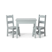 Wooden Table & 2 Chairs - Gray S9
