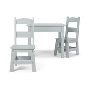 Wooden Table & 2 Chairs - Gray S9