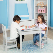 Wooden Table & 2 Chairs - Gray T2