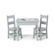 Wooden Table & 2 Chairs - Gray T2
