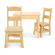 Wooden Table & Chairs - Natural S7