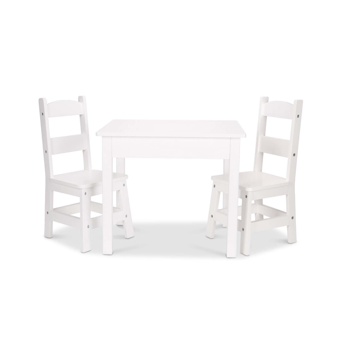 Wooden Table & Chairs - White V4