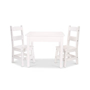 Wooden Table & Chairs - White V4