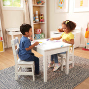 Wooden Table & Chairs - White V4