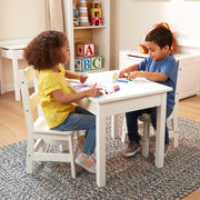Wooden Table & Chairs - White V4