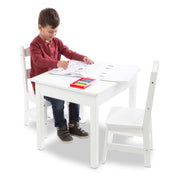 Wooden Table & Chairs - White V4