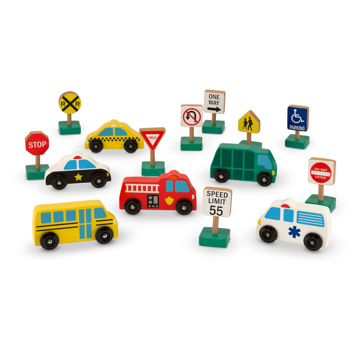 Wooden Vehicles and Traffic Signs N6