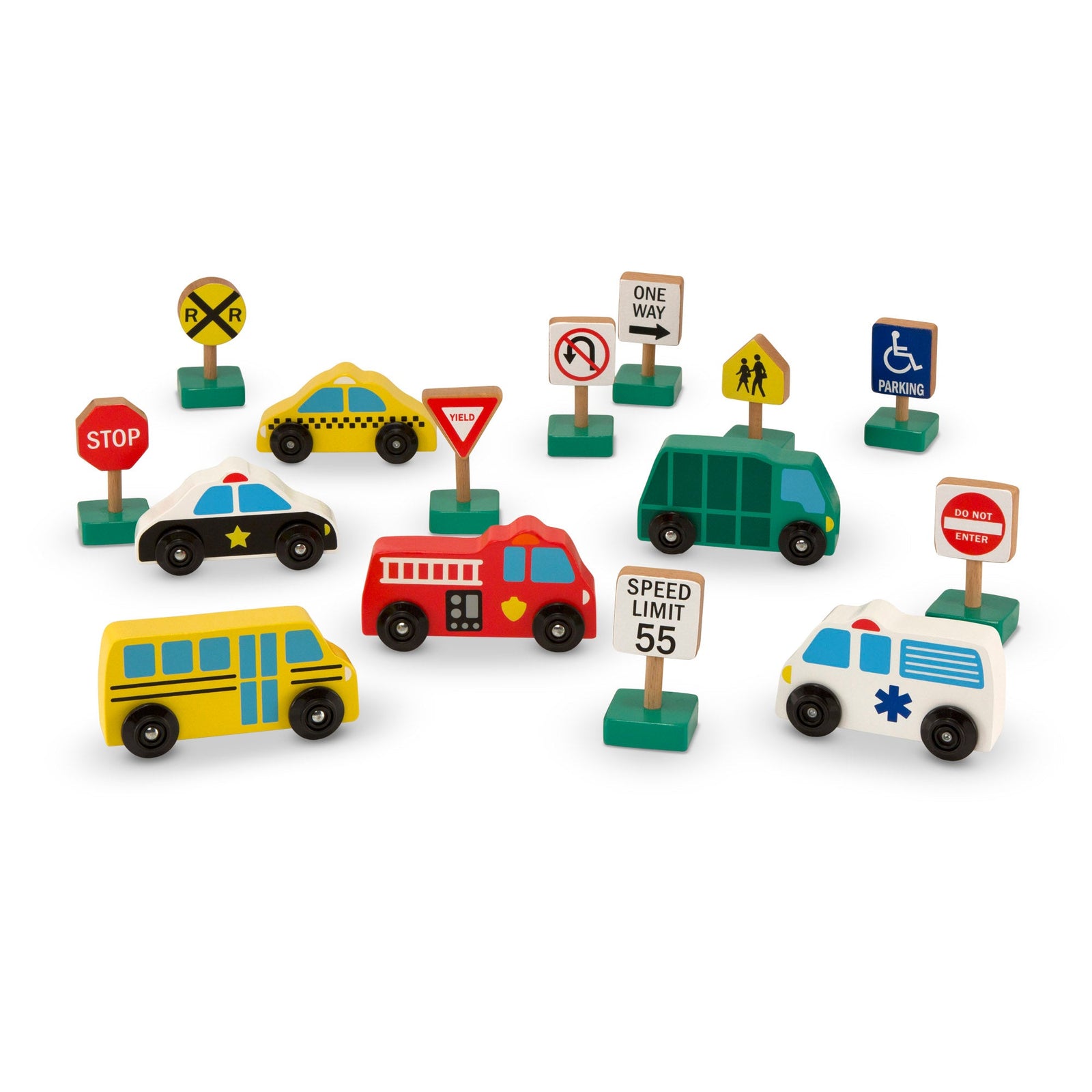 Wooden Vehicles and Traffic Signs Y6